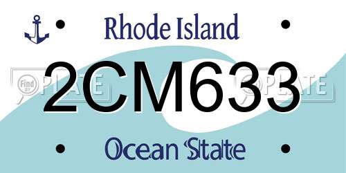 2CM633 Rhode Island License Plate