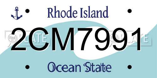 2CM7991 Rhode Island License Plate