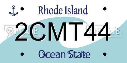 2CMT44 Rhode Island License Plate