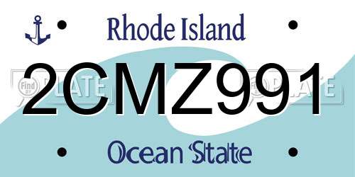 2CMZ991 Rhode Island License Plate