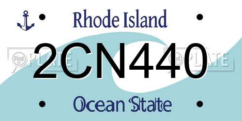 2CN440 Rhode Island License Plate
