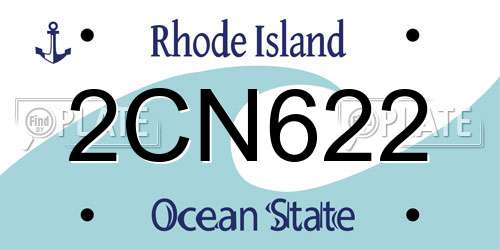 2CN622 Rhode Island License Plate