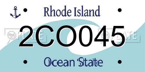 2CO045 Rhode Island License Plate
