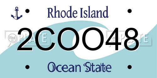 2COO48 Rhode Island License Plate