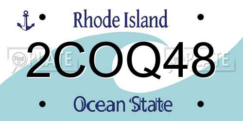 2COQ48 Rhode Island License Plate