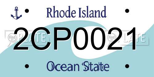 2CP0021 Rhode Island License Plate