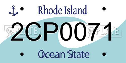 2CP0071 Rhode Island License Plate