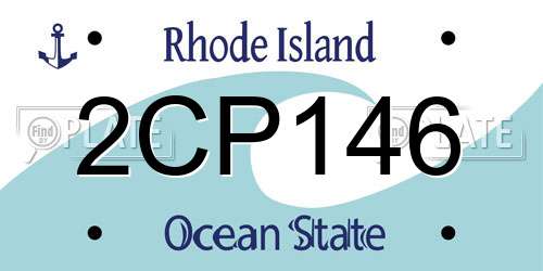 2CP146 Rhode Island License Plate