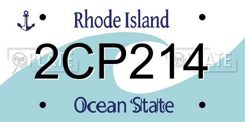 2CP214 Rhode Island License Plate
