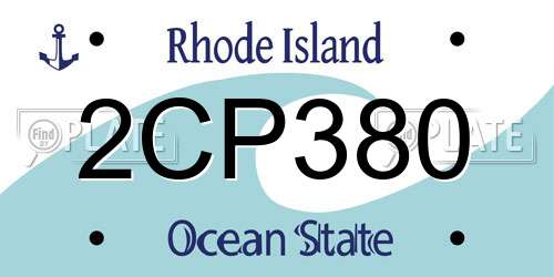 2CP380 Rhode Island License Plate
