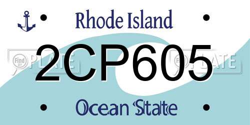 2CP605 Rhode Island License Plate
