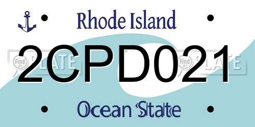 2CPD021 Rhode Island License Plate