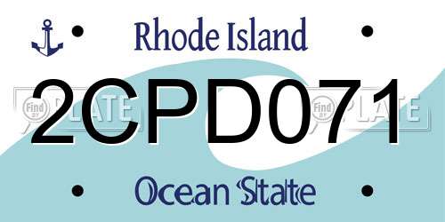 2CPD071 Rhode Island License Plate