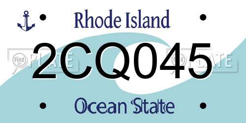 2CQ045 Rhode Island License Plate