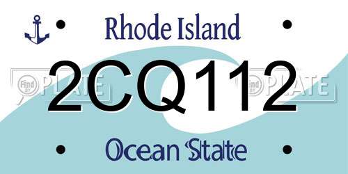 2CQ112 Rhode Island License Plate