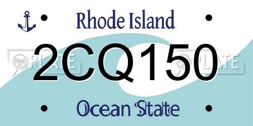 2CQ150 Rhode Island License Plate