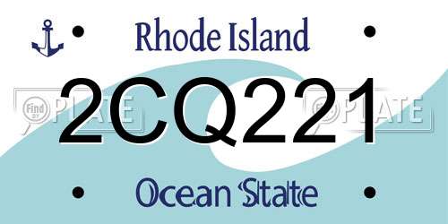 2CQ221 Rhode Island License Plate