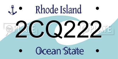 2CQ222 Rhode Island License Plate