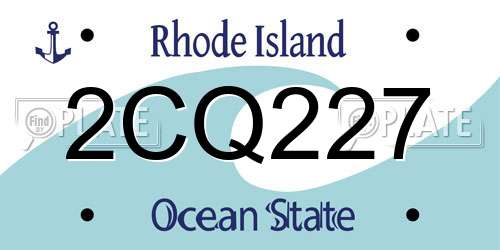 2CQ227 Rhode Island License Plate