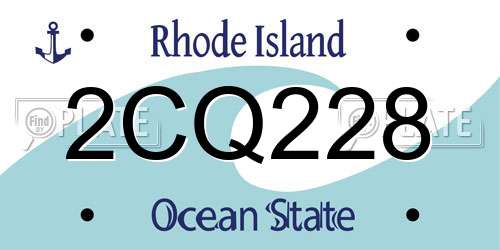 2CQ228 Rhode Island License Plate