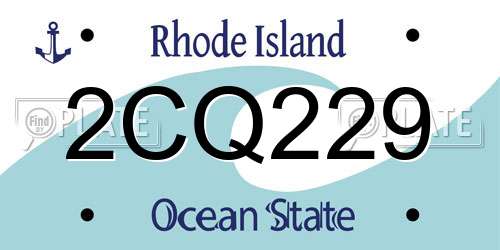 2CQ229 Rhode Island License Plate