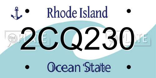 2CQ230 Rhode Island License Plate