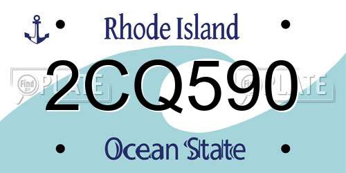 2CQ590 Rhode Island License Plate