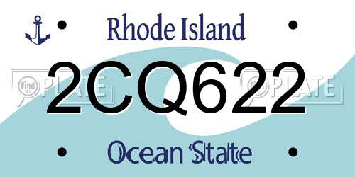 2CQ622 Rhode Island License Plate
