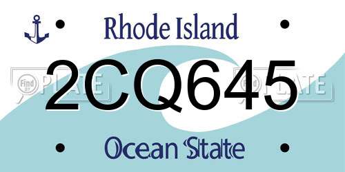2CQ645 Rhode Island License Plate