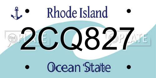 2CQ827 Rhode Island License Plate