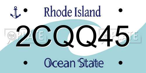 2CQQ45 Rhode Island License Plate