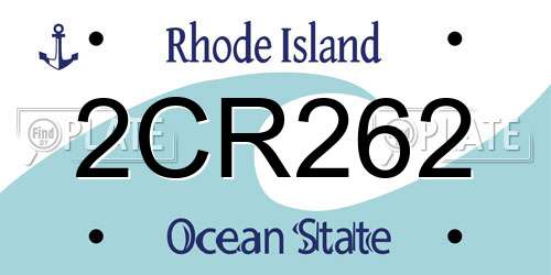 2CR262 Rhode Island License Plate