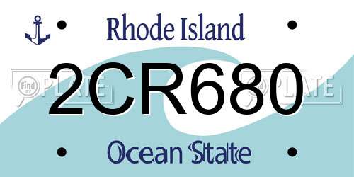 2CR680 Rhode Island License Plate