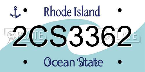 2CS3362 Rhode Island License Plate