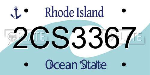 2CS3367 Rhode Island License Plate