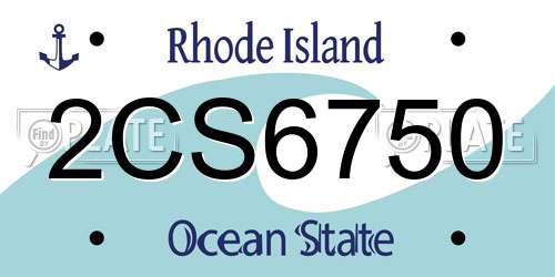 2CS6750 Rhode Island License Plate