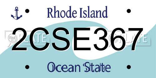 2CSE367 Rhode Island License Plate