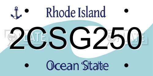 2CSG250 Rhode Island License Plate