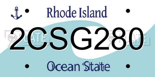 2CSG280 Rhode Island License Plate