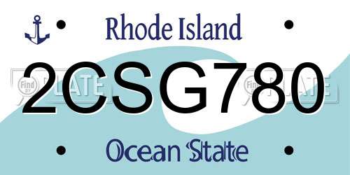 2CSG780 Rhode Island License Plate