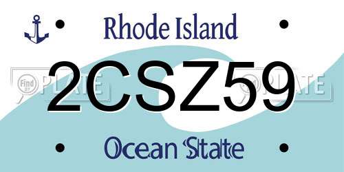 2CSZ59 Rhode Island License Plate