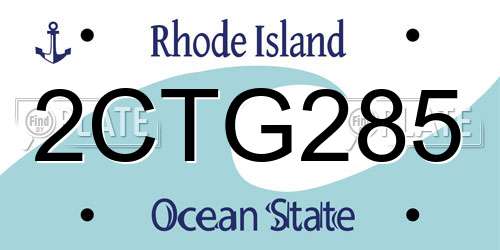 2CTG285 Rhode Island License Plate