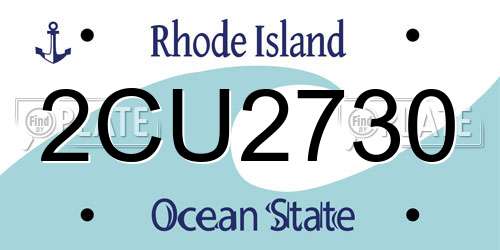 2CU2730 Rhode Island License Plate