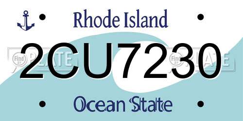 2CU7230 Rhode Island License Plate