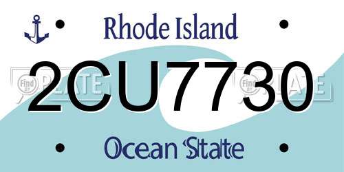 2CU7730 Rhode Island License Plate
