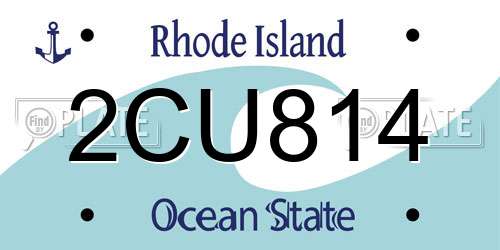 2CU814 Rhode Island License Plate