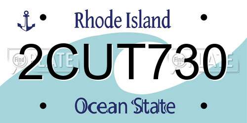 2CUT730 Rhode Island License Plate