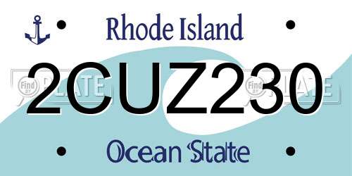 2CUZ230 Rhode Island License Plate