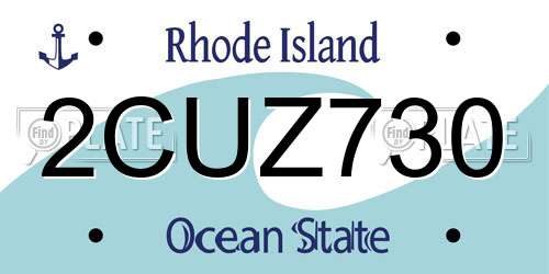 2CUZ730 Rhode Island License Plate
