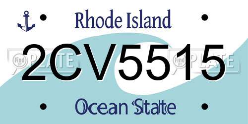 2CV5515 Rhode Island License Plate